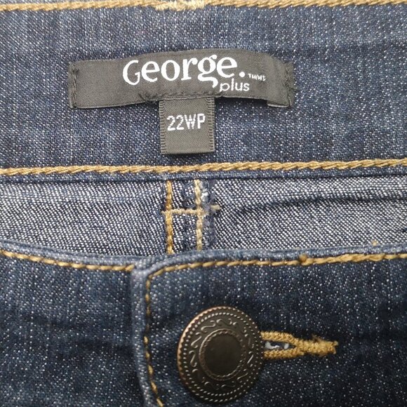 George Plus Ladies Size 22WP Dark Wash Straight Fit Blue Jeans - Picture 4 of 13